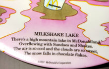 Load image into Gallery viewer, Vintage McDonald&#39;s Milkshake Lake Promo Plate Melamine Dinnerwear 1989 Ronald McDonald Grimace NWOT New Condition
