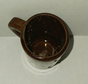 Vintage Brown Glaze Ceramic Miniature Cup Shot Glass Mid Century Modern