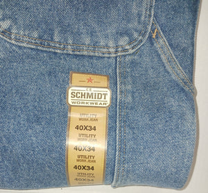 C.E. Schmidt Workwear Men's Utility Carpenter Work Jean Relaxed Fit NWT New Size 40x34 Medium Blue Cotton