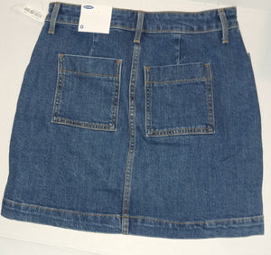 Old Navy Misses Size Blue Denim Skirt NWT New Size 0 Square Pockets