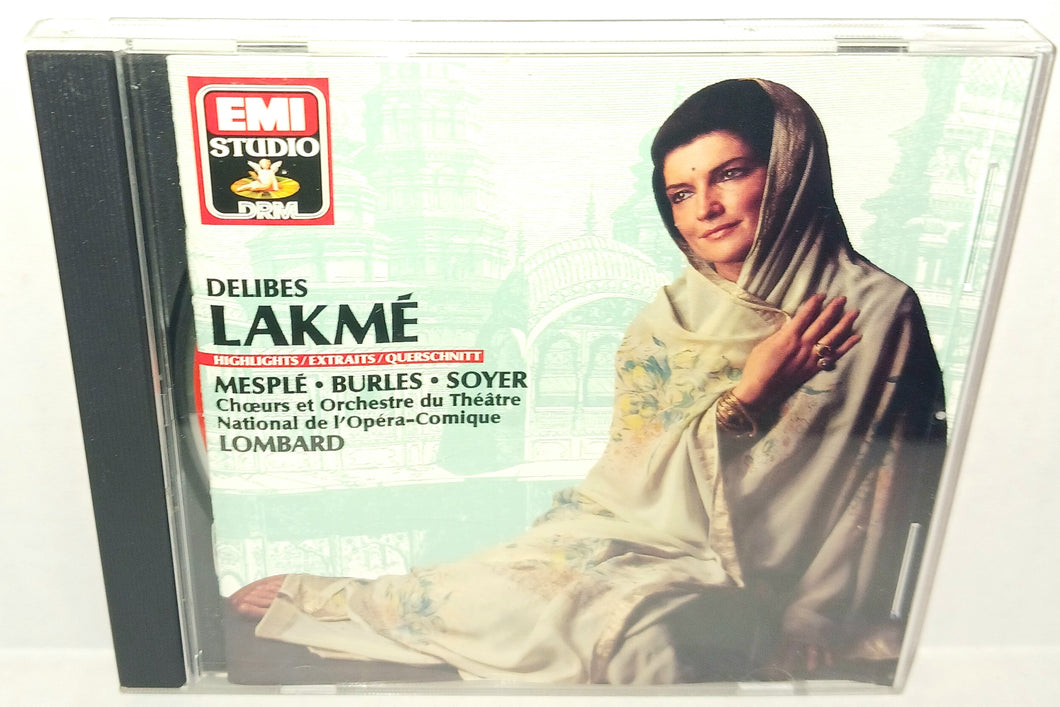Delibes Lakme Highlights Opera CD EMI Studio 1987 CDM 7 63447 2 Stereo ADD