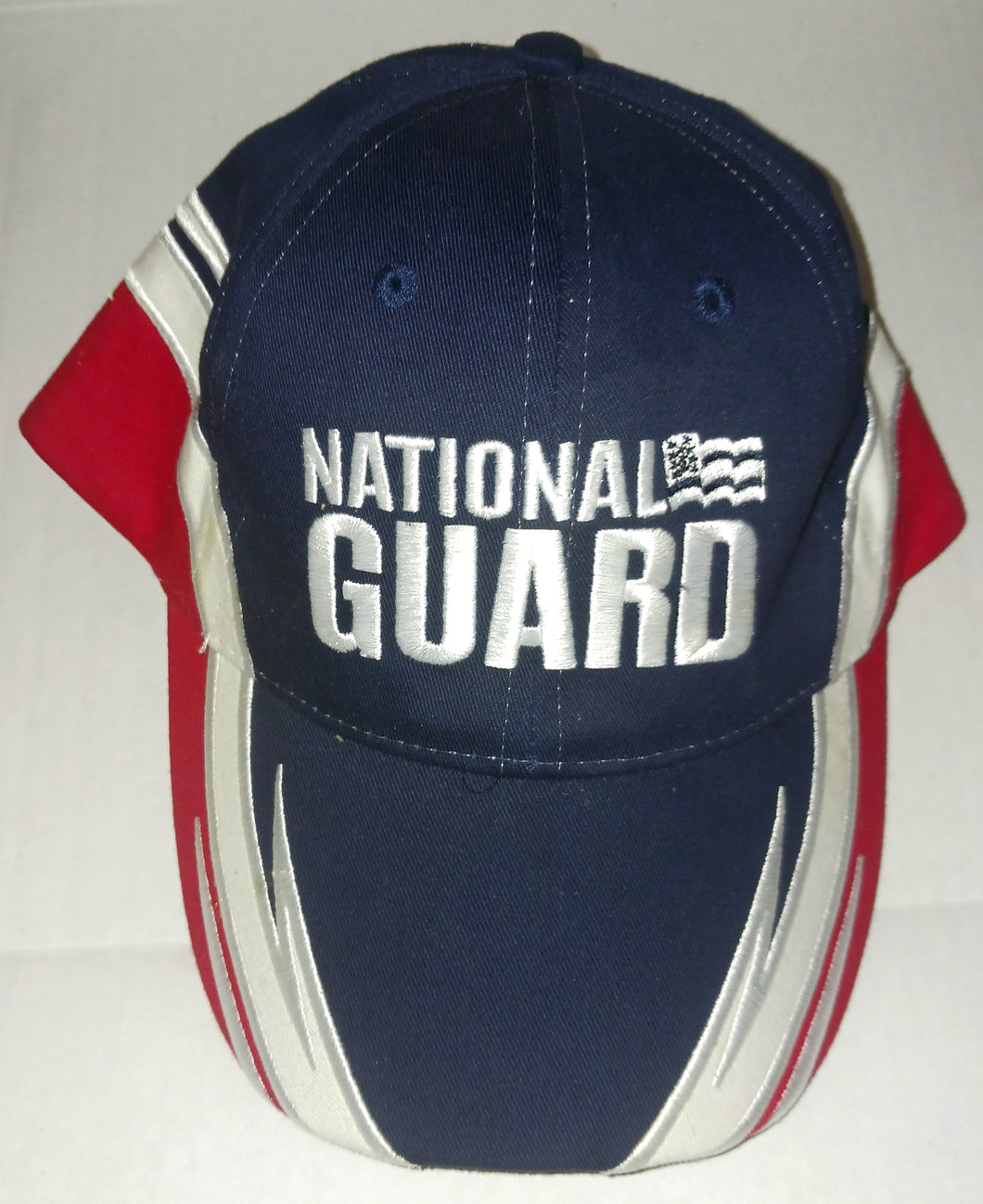 National Guard U.S. Army Red White Blue Embroidery Hat NWOT New