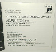 Load image into Gallery viewer, A Carnegie Hall Christmas Concert Vintage CD 1992 Sony Classical SK 48235 Battle Marsalis Previn Stade
