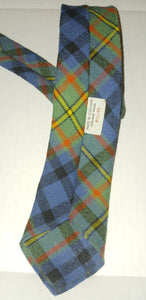 Gillies Vintage Made In Scotland Men's Blue Green Plaid Wool Tie Necktie Skinny Narrow Style