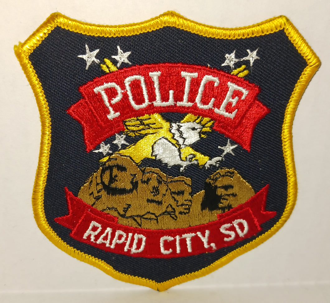 Rapid City South Dakota Police Department Vintage Cloth Sew On Patch NWOT New Mount Rushmore Eagle Stars