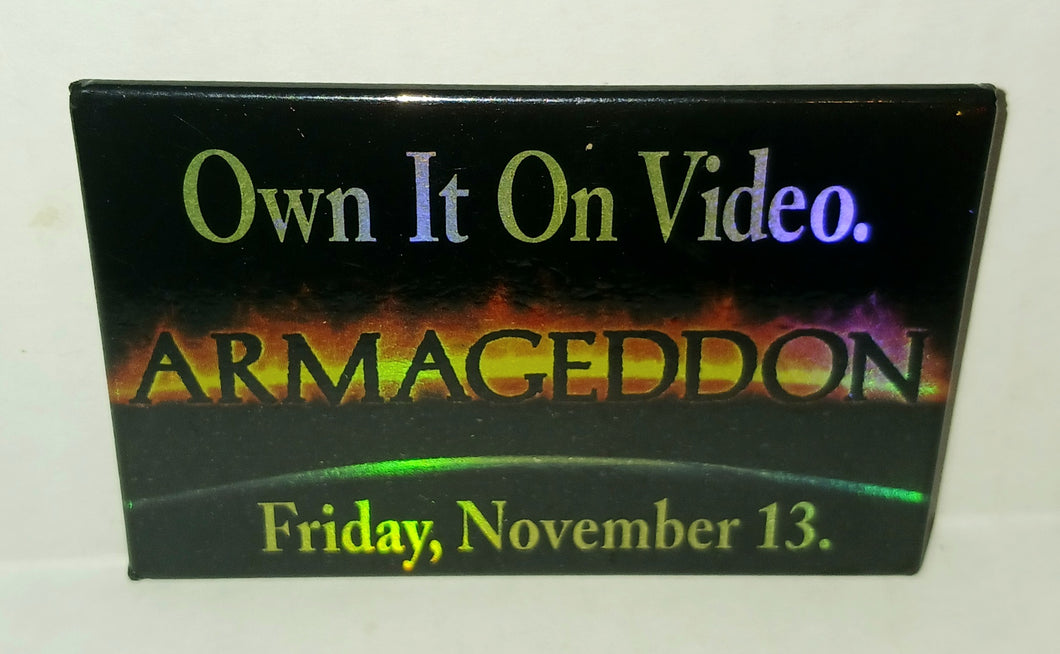 Armageddon Movie Video Release Vintage Pinback Button Touchstone Pictures