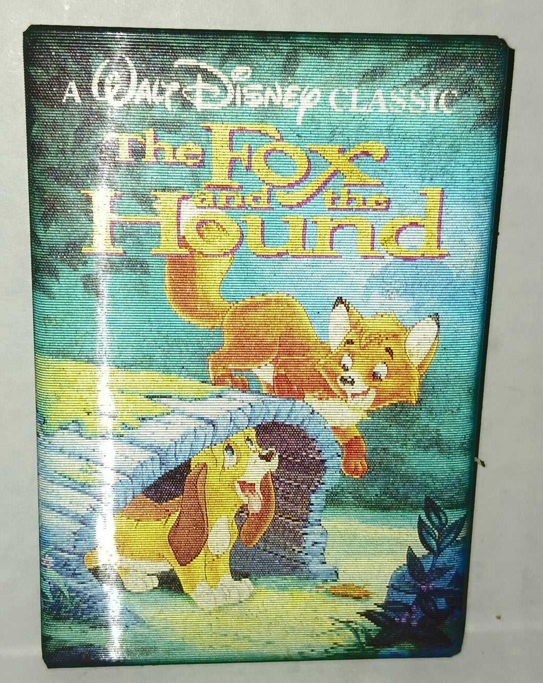Walt Disney The Fox and the Hound Video Release Lenticular Promo Pinback Button