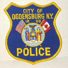 Load image into Gallery viewer, City of Ogdensburg New York Police Vintage Cloth Sew On Patch NWOT New 1868 Coat of Arms
