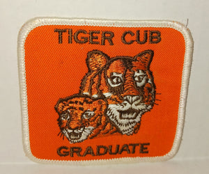 Tiger Cub Graduate Vintage Cloth Sew On Patch Orange Tigers Boy Scouts of Amerixa