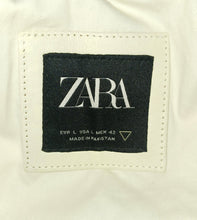 Load image into Gallery viewer, Zara Men&#39;s White Sheep Leather Biker Jacket Size Large
