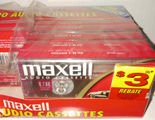 Load image into Gallery viewer, Maxell Lot of 10 UR90 Audio Cassettes for Recording NWT New in Original Box Normal Bias 90 Minutes
