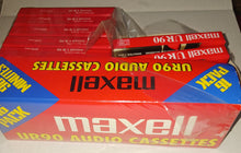 Load image into Gallery viewer, Maxell Lot of 10 UR90 Audio Cassettes for Recording NWT New in Original Box Normal Bias 90 Minutes
