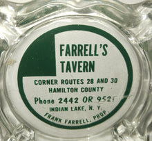 Load image into Gallery viewer, Vintage Farrell&#39;s Tavern Indian Lake New York Advertising Ashtray Adirondacks
