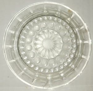 Vintage Cut Clear Glass Round Ashtray Raised Bumps on Bottom Base
