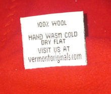 Load image into Gallery viewer, Vermont Originals Red Wool Winter Hat St Lawrence University SLU Hockey Team Sticks Made in USA

