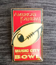 Load image into Gallery viewer, American General Music City Bowl Souvenir Pinback Lapel Button Football Nashville Tennessee
