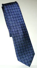 Load image into Gallery viewer, Pronto Uomo Platinum Designer Men&#39;s Silk Necktie Dark Blue with Round Circles
