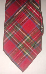 Tommy Hilfiger Men's Silk Necktie Classic Red Plaid Prints RN 121148