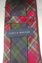 Load image into Gallery viewer, Tommy Hilfiger Men&#39;s Silk Necktie Classic Red Plaid Prints RN 121148
