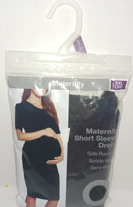 Walmart Women's Black Maternity Side Ruched Dress NWT New Size XXL 20
