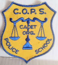 Load image into Gallery viewer, C.O.P.S. Cadet Organization Police School Vintage Cloth Sew On Patch NWOT New Yellow Cotton Blend
