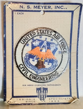 Load image into Gallery viewer, United States Air Force Civil Engineering Vintage Cloth Sew on Patch NWT New 1963 N.S. Meyer Inc
