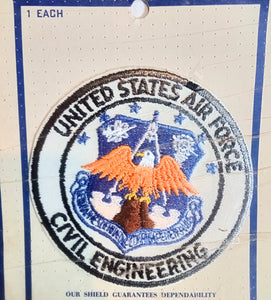 United States Air Force Civil Engineering Vintage Cloth Sew on Patch NWT New 1963 N.S. Meyer Inc