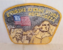 Load image into Gallery viewer, South Dakota Sheriff&#39;s Association Vintage Cloth Sew on Patch Mount Rushmore American Flag
