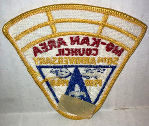 Vintage Mo-Kan Area Council Boy Scouts of America 50th Anniversary 1918 1968 Cloth Sew on Patch NWOT New Missouri Kansas