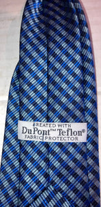 Vintage Boys Clip On Necktie DuPont Teflon Blue Striped Design RN 50260 Polyester