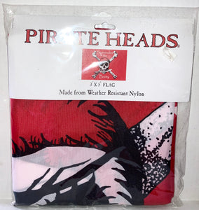 Pirate Heads Flag NWOT New Flappin Flags Nylon 3’ x 5’ Skull Surrender Your Booty