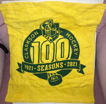 Load image into Gallery viewer, Clarkson University Hockey 100 Years 1921 2021 Souvenir Fan Yellow Towel Potsdam New York Sports
