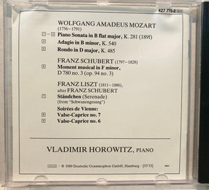 Vladimir Horowitz At Home Vintage CD 1989 Deutsche Grammophon 427 772-2 Classical Piano