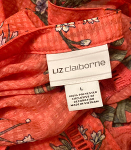 Liz Claiborne Women’s Secret Garden Collection Blouse Size Large NWT New Rose Garden Floral