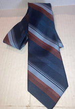 Load image into Gallery viewer, Botany 500 Vintage Men’s Tie Silk Polyester Blue Red Silver Diagonal Prints
