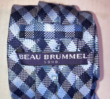 Load image into Gallery viewer, Beau Brummel Soho Men’s Necktie Roffe Accessories NYC Silk Blue Black Diamonds Print
