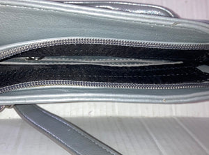 Jennifer Lopez Silver Faux Leather Crossbody Purse Handbag