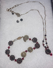 Load image into Gallery viewer, Liz Paiacios 3 Piece Jewelry Set Necklace Bracelet Earrings Stamped Brand
