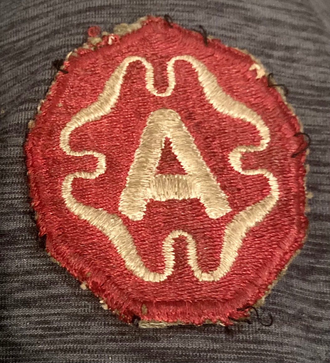 Vintage US 9th Army A WW2 WWII Cloth Patch Red and White