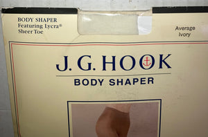 J.G. Hook Body Shaper Pantyhose NWT New Size Average Ivory Color