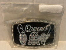 Load image into Gallery viewer, Queen Rock Band Vintage Concert Tour Belt Buckle NWOT New in Package Unbranded Freddie Mercury
