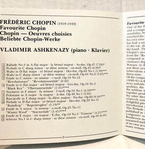Vladimir Ashkenazy Favourite Chopin Vintage CD 1983 London 410 180-2 Classical Music