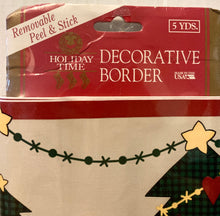 Load image into Gallery viewer, Holiday Time Christmas Decorative Wallpaper Border NWT New Tinsel Tree BJCP2300B 5 Yards Peel and Stick
