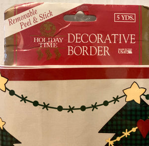 Holiday Time Christmas Decorative Wallpaper Border NWT New Tinsel Tree BJCP2300B 5 Yards Peel and Stick