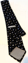 Load image into Gallery viewer, Preswick &amp; Moore Men&#39;s Vintage Silk Necktie Black with Gold Geometric Patterns
