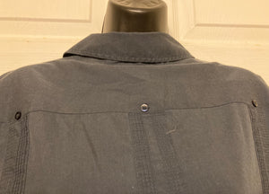The Havanera Company Men’s Black Grey Button Down Casual Shirt Size Large Long Sleeves