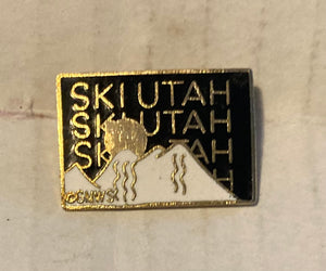 Vintage GMWS Ski Utah Mountains Sun Metal Enamel Lapel Pin