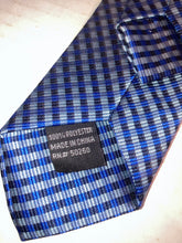 Load image into Gallery viewer, Vintage Boys Clip On Necktie DuPont Teflon Blue Striped Design RN 50260 Polyester
