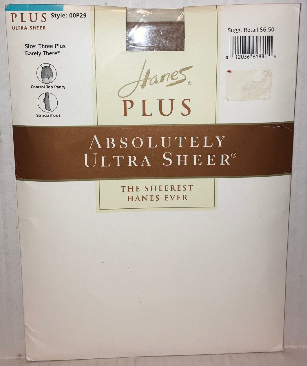 Hanes Plus Size Women’s Sheer Pantyhose NWT New 1999 Size Three Plus Ultra Sheer Style 00P29