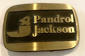 Pandrol Jackson Vintage Brass Belt Buckle DynaBuckle Provo Utah USA Railroad Train Parts Company